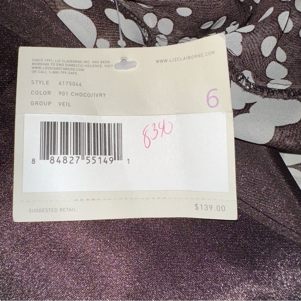 NWT Liz Claiborne Cowl Neck Dress Sz 6 Polka Dot Sleeveless MSPR $139 READ - Picture 10 of 16